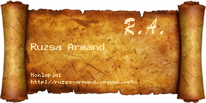 Ruzsa Armand névjegykártya